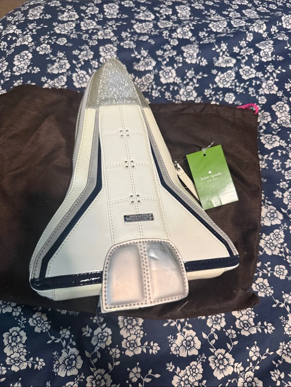 kate spade cream and navy rocket crossbody